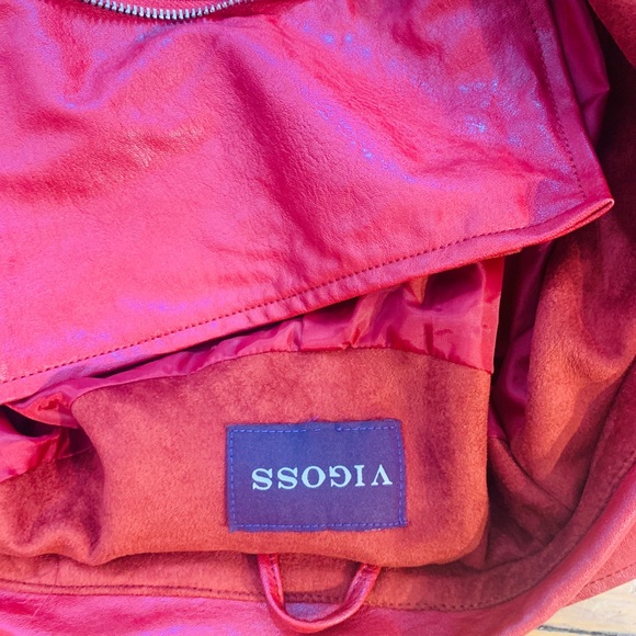 Vigoss red leather/suede jacket - Picture 2 of 3